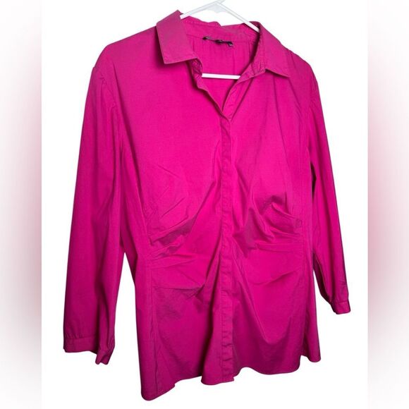 Lafayette 148 Ruched Button Down - Picture 4 of 11